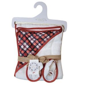 Lila & Jack Holiday Collection Towel & Slipper Set (size 0-6M)